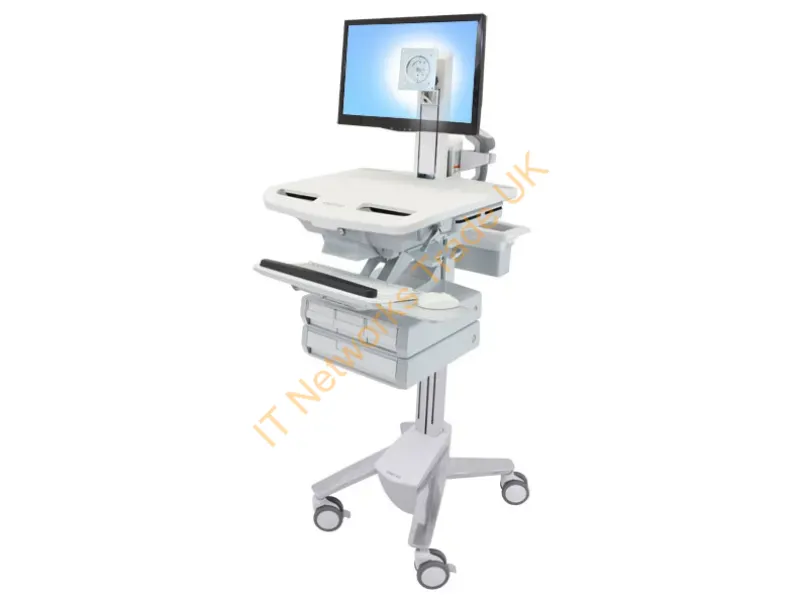 SV43-1340-0 - Ergotron Styleview Aluminum, Gray, White Flat Panel Multimedia Cart