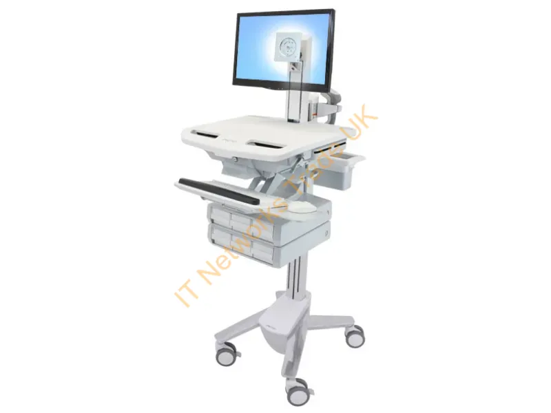 SV43-1360-0 - Ergotron Styleview Aluminum, Gray, White Flat Panel Multimedia Cart