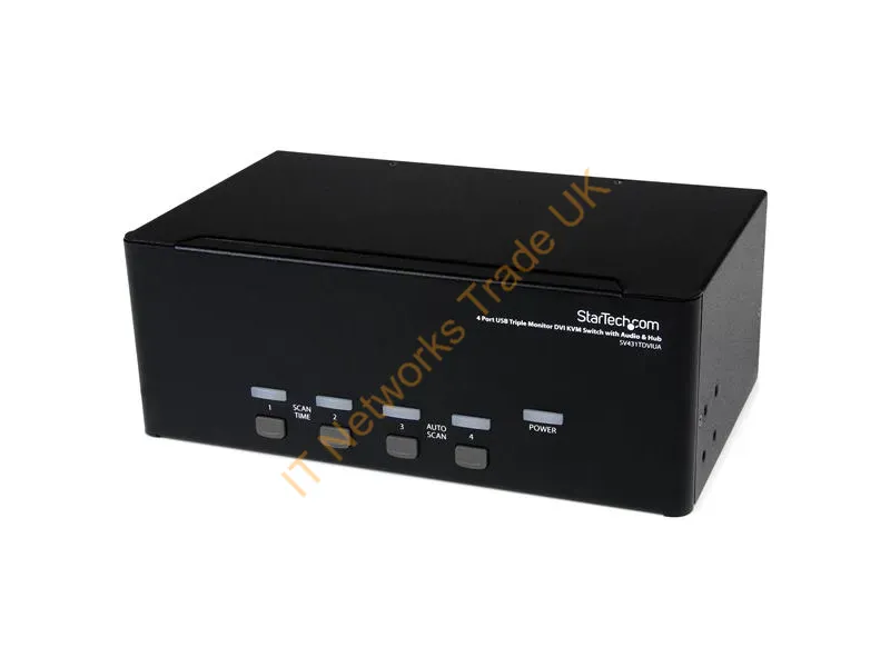 SV431TDVIUA - StarTech.com 4 Port Triple Monitor DVI USB Network KVM Switch with Audio & USB 2.0 Hub
