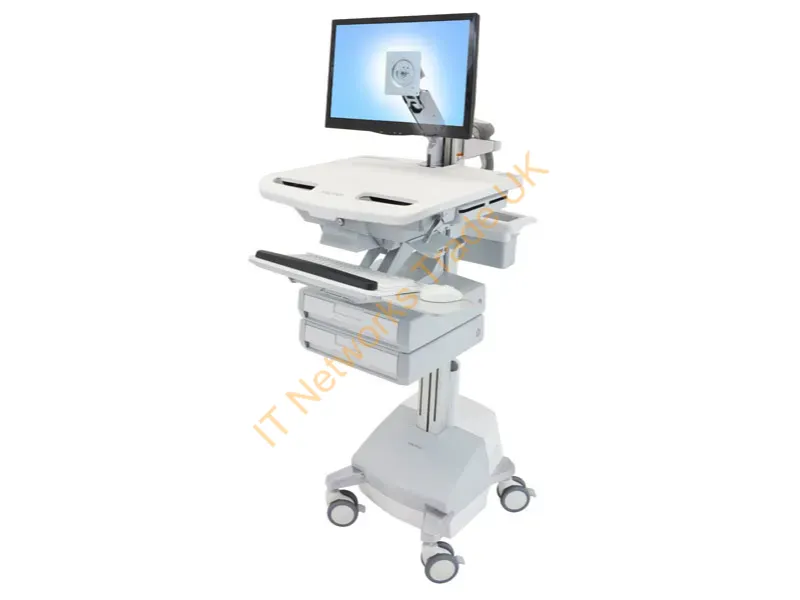 SV44-1221-3 - Ergotron StyleView Aluminium, Grey, White Flat panel Multimedia cart