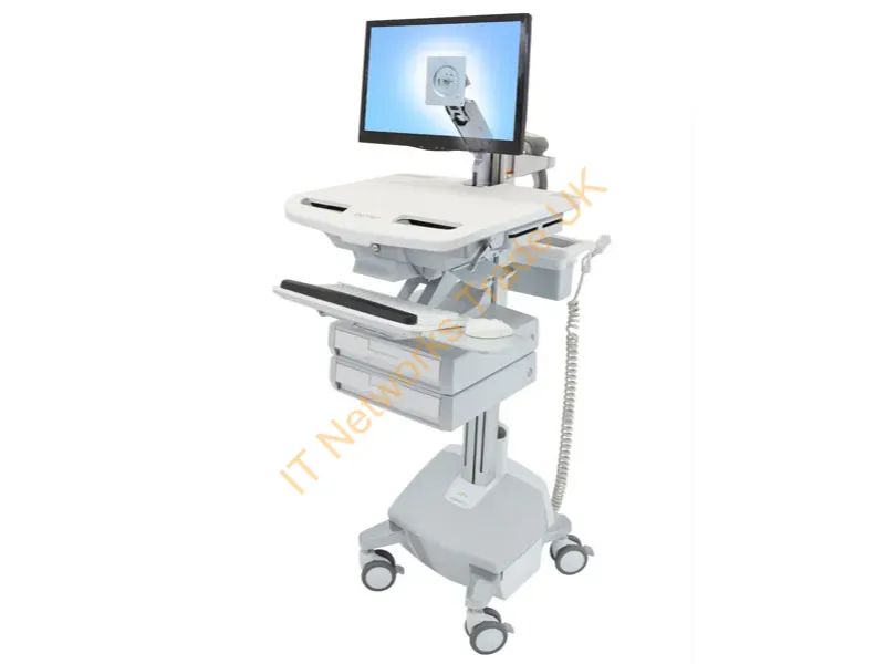 SV44-1222-3 - Ergotron StyleView Aluminium, Grey, White Flat panel Multimedia cart