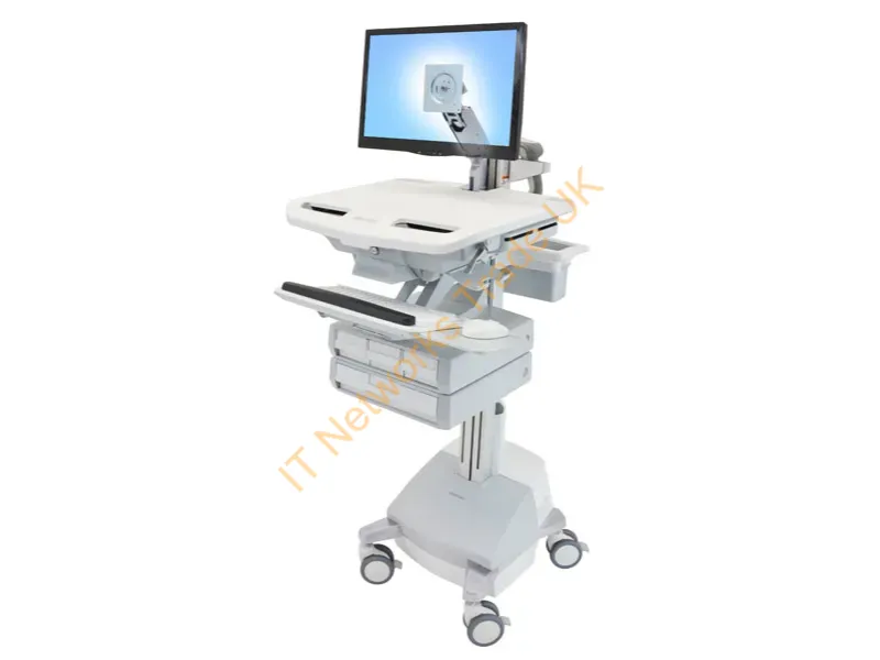 SV44-1241-3 - Ergotron StyleView Aluminium, Grey, White Flat panel Multimedia cart