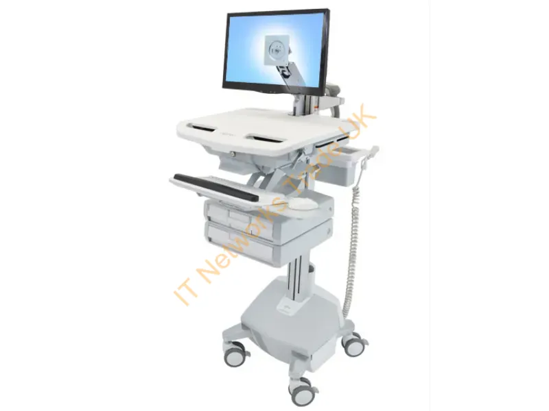 SV44-1242-3 - Ergotron StyleView Aluminium, Grey, White Flat panel Multimedia cart