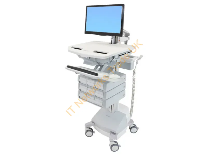 SV44-1291-3 - Ergotron StyleView Aluminium, Grey, White Flat panel Multimedia cart