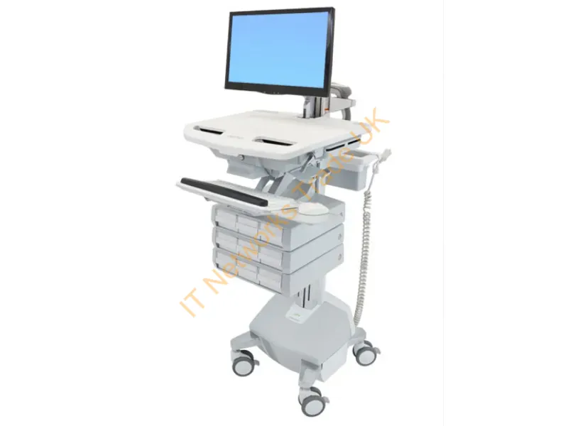 SV44-1292-3 - Ergotron StyleView Aluminium, Grey, White Flat panel Multimedia cart