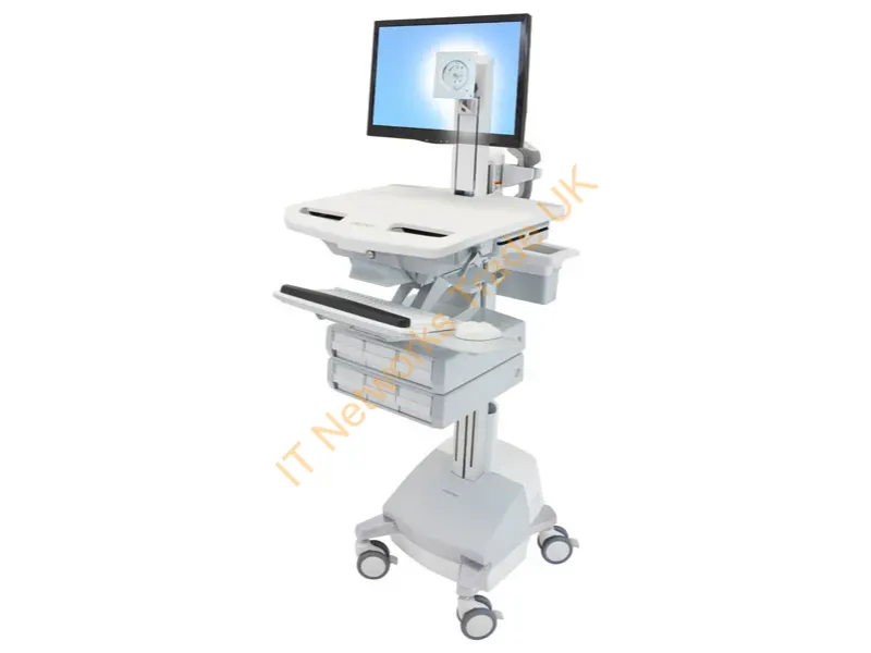 SV44-1361-3 - Ergotron StyleView Aluminium, Grey, White Flat panel Multimedia cart