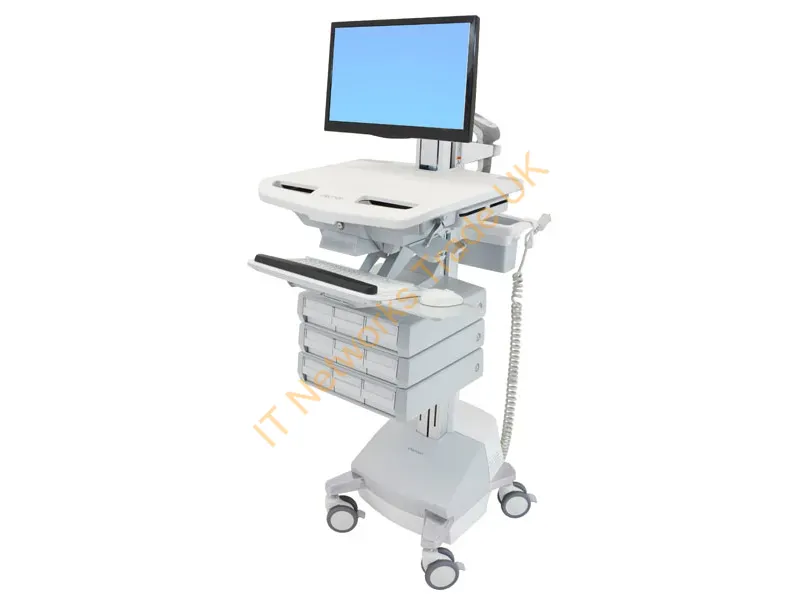 SV44-1391-3 - Ergotron StyleView Aluminium, Grey, White Flat panel Multimedia cart