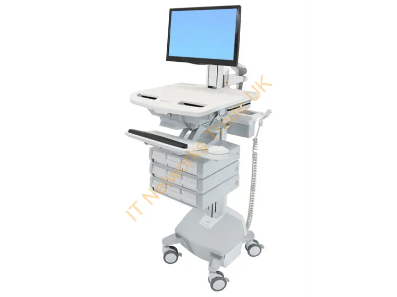 SV44-1392-3 - Ergotron StyleView Aluminium, Grey, White Flat panel Multimedia cart
