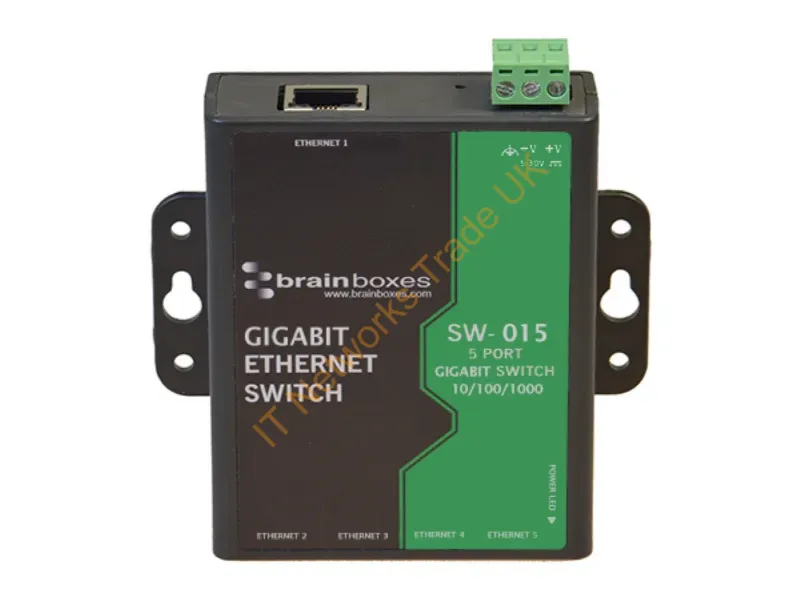 SW-015 - Brainboxes Sw-015 Network Switch Unmanaged Gigabit Ethernet (10/100/1000) Black, Green
