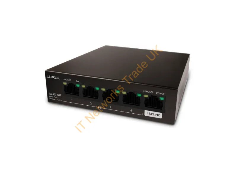 SW-100-04P - Luxul Wireless Sw-100-04P Network Switch Unmanaged Gigabit Ethernet (10/100/1000) Black