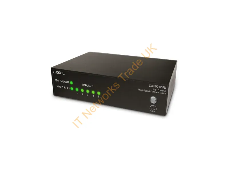 SW-100-05PD - Luxul Wireless Sw-100-05Pd Network Switch Unmanaged Power Over Ethernet (Poe) Black