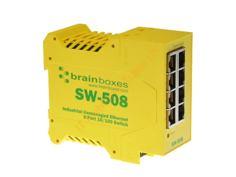 SW-508 - Brainboxes Sw-508 Network Switch Unmanaged Fast Ethernet (10/100) Yellow