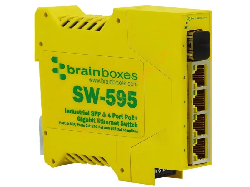 SW-595 - Brainboxes 4 Port Poe+ Gb Enet Switch/Sfp