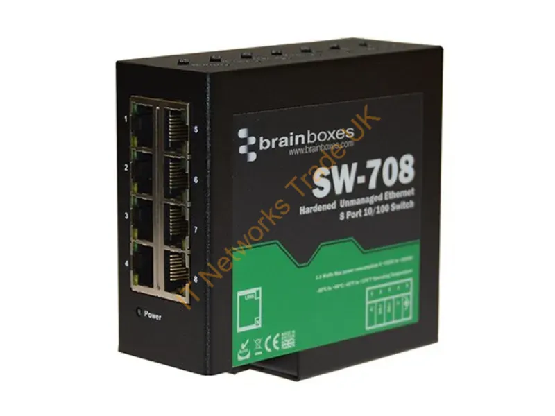 SW-708 - Brainboxes Sw-708 Network Switch Unmanaged Fast Ethernet (10/100) Black