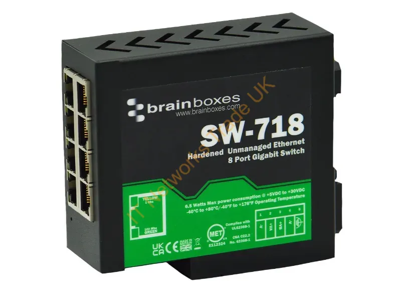 SW-718 - Brainboxes Hardened 8 Port Gb Ent Switch