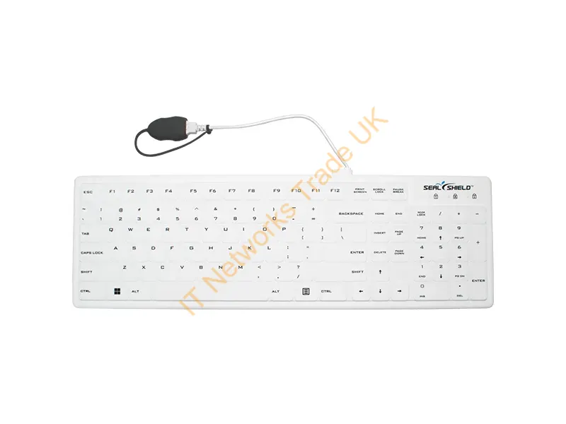 SWK104 - Seal Shield Seal Silk Pro Keyboard Industrial Usb Qwerty English White