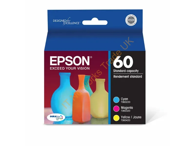 T060520-S - Epson 60 Ink Cartridge 3 Pc(S) Original Standard Yield Cyan, Magenta, Yellow