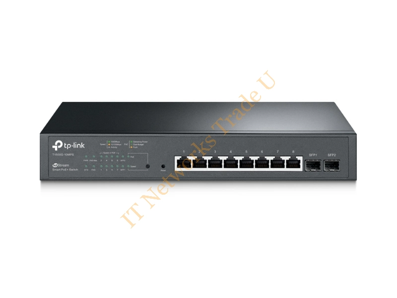 T1500G-10MPS - TP-LINK T1500G-10MPS Managed network switch L2 Gigabit Ethernet (10/100/1000) Power over Ethernet (PoE) 1U Black network switch