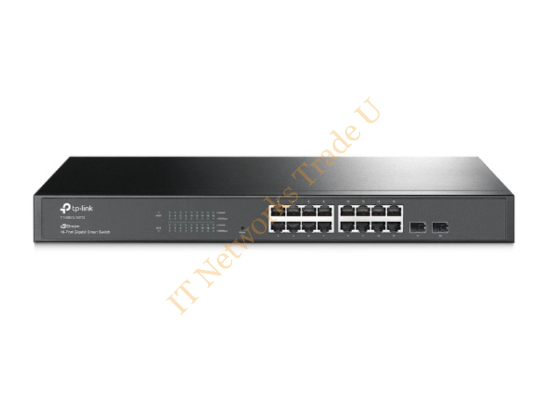 T1600G-18TS(TL-SG2216) - TP-LINK 16-Port Gigabit Smart Switch with 2 SFP Managed L2/L3/L4 Gigabit Ethernet (10/100/1000) 1U Black Network Switch