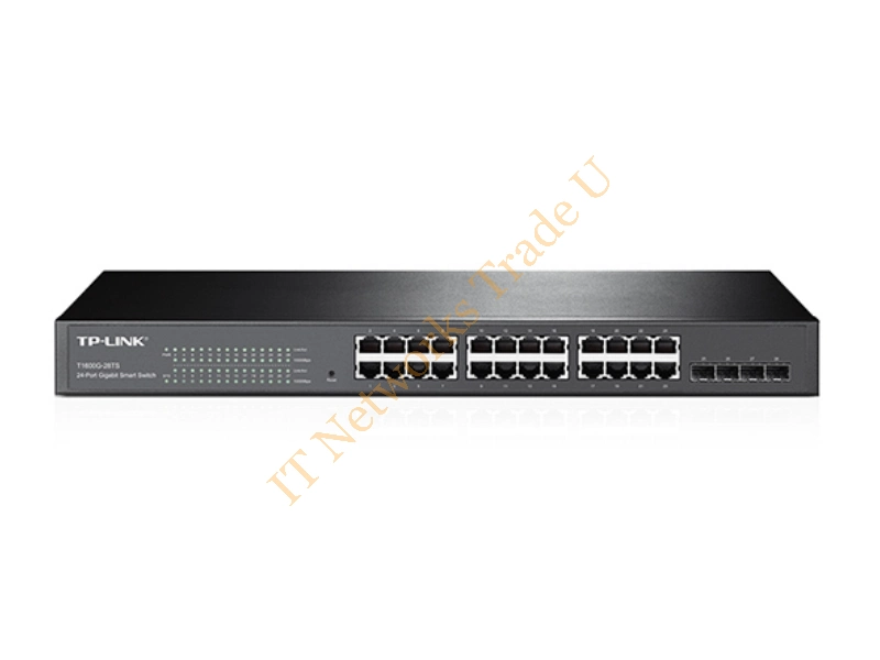 T1600G-28TS - TP-LINK 28-port Pure-Gigabit Smart Switch Managed network switch L2+ Gigabit Ethernet (10/100/1000) 1U Black