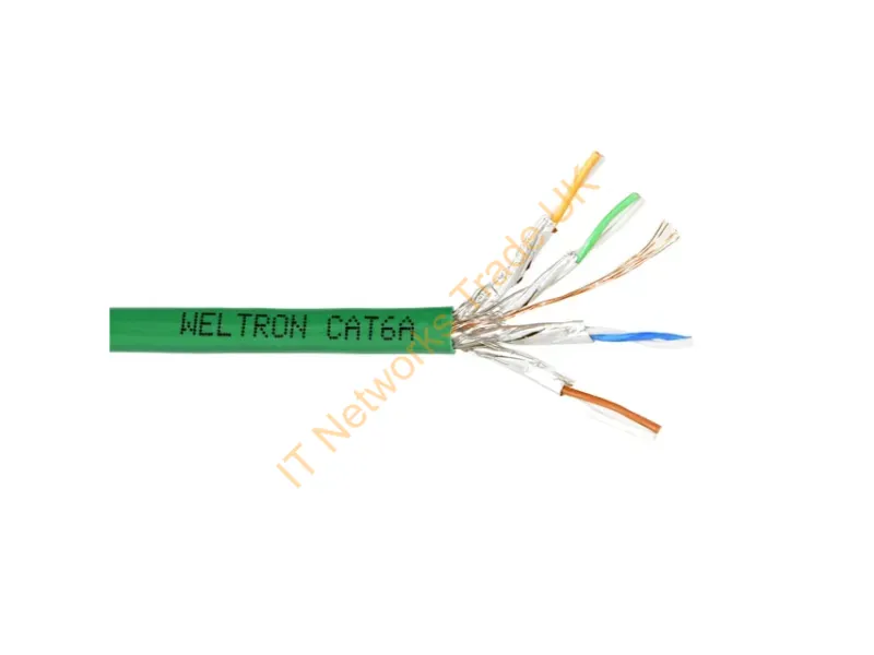 T2404L6A-PASH-GN - Weltron T2404L6A-Pash-Gn Networking Cable Green 12000" (304.8 M) Cat6A F/Utp (Ftp)