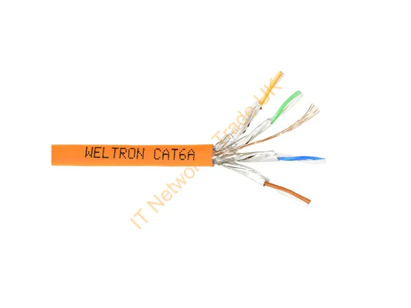 T2404L6A-PASH-OR - Weltron T2404L6A-Pash-Or Networking Cable Orange 12000" (304.8 M) Cat6A F/Utp (Ftp)