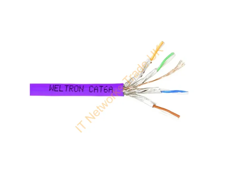 T2404L6A-PASH-PL - Weltron T2404L6A-Pash-Pl Networking Cable Purple 12000" (304.8 M) Cat6A F/Utp (Ftp)