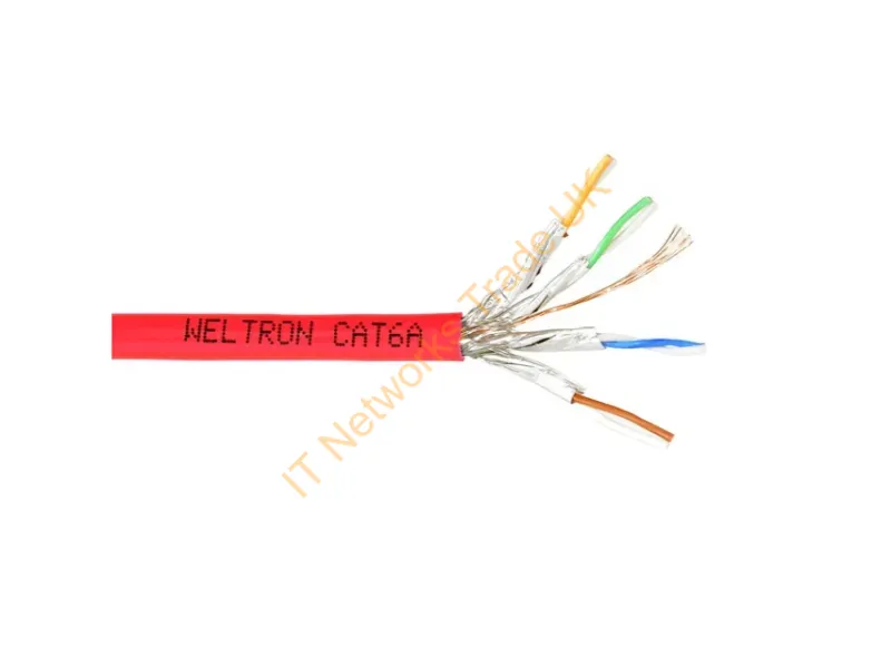 T2404L6A-PASH-RD - Weltron T2404L6A-Pash-Rd Networking Cable Red 12000" (304.8 M) Cat6A F/Utp (Ftp)
