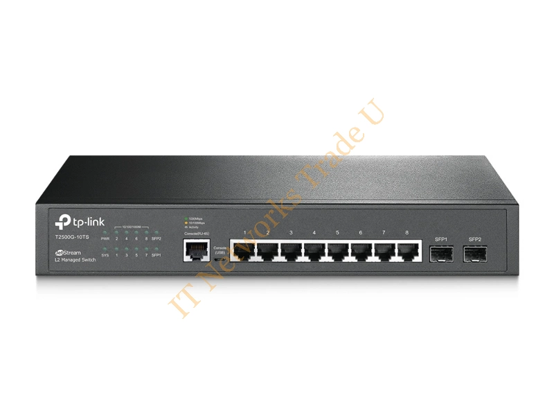 T2500G-10TS - TP-LINK T2500G-10TS Managed L2 Gigabit Ethernet (10/100/1000) Black network switch