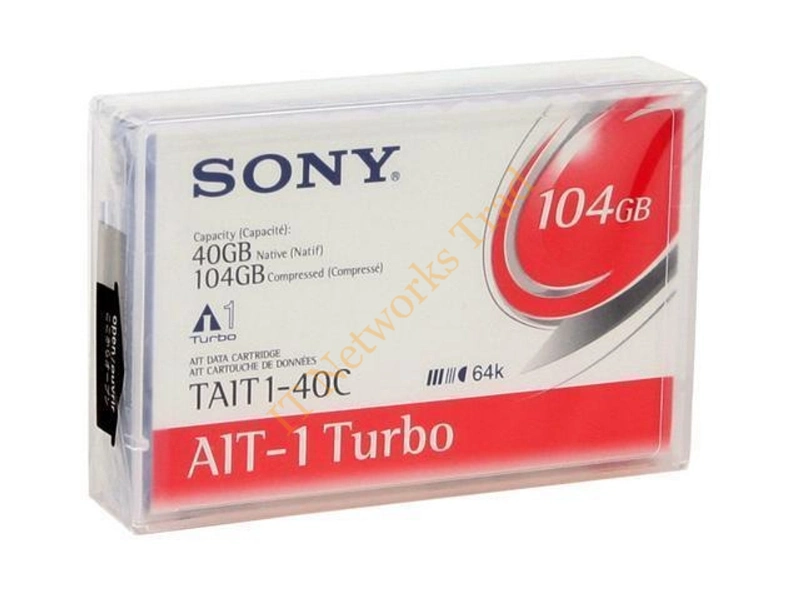 TAIT1-40C Sony AIT-1 Turbo Tape Cartridge AIT AIT-1 Turbo 40GB (Native) / 104GB (Compressed) Tape Media Storage