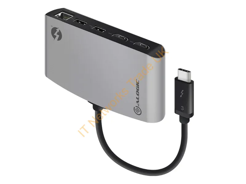 TB3D2DPBL-SGR - Alogic Tb3D2Dpbl-Sgr Interface Cards/Adapter Displayport, Rj-45, Usb 3.2 Gen 1 (3.1 Gen 1)