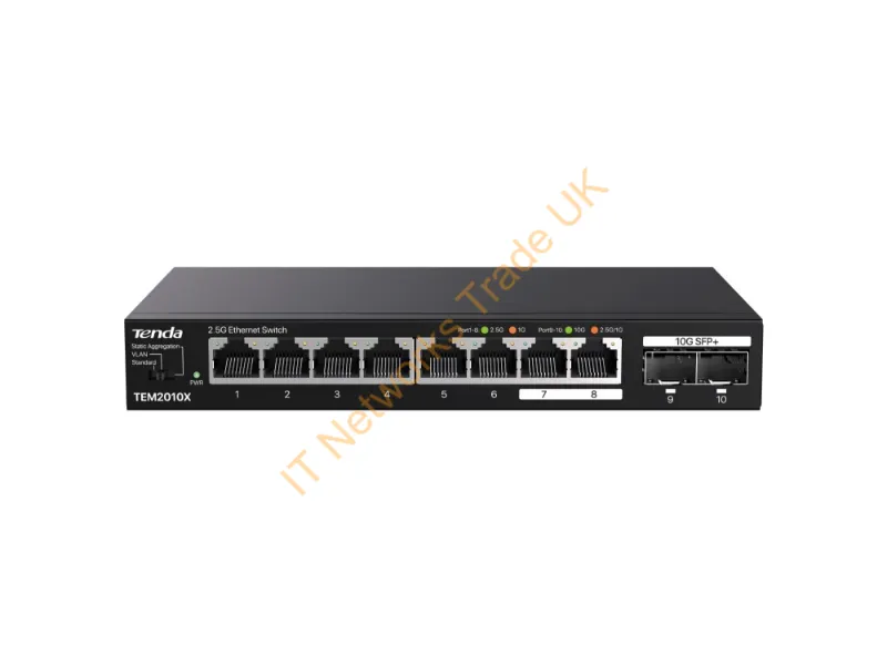 TEM2010X - Tenda Tem2010X Network Switch 2.5G Ethernet (100/1000/2500) Desktop Black