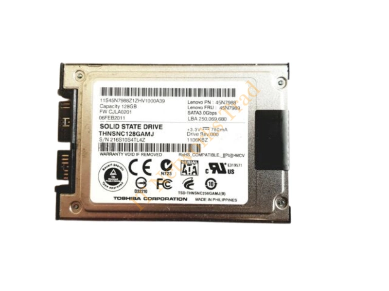 THNSNC128GAMJ Toshiba HG3 Series 128GB Multi-Level Cell (MLC) SATA 3Gb/s 1.8-inch Solid State Drive SSD Storage