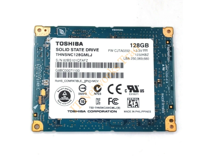 THNSNC128GMLJ Toshiba HG3 Series 128GB Multi-Level Cell (MLC) SATA 3Gb/s (LIF) 1.8-inch Solid State Drive SSD Storage