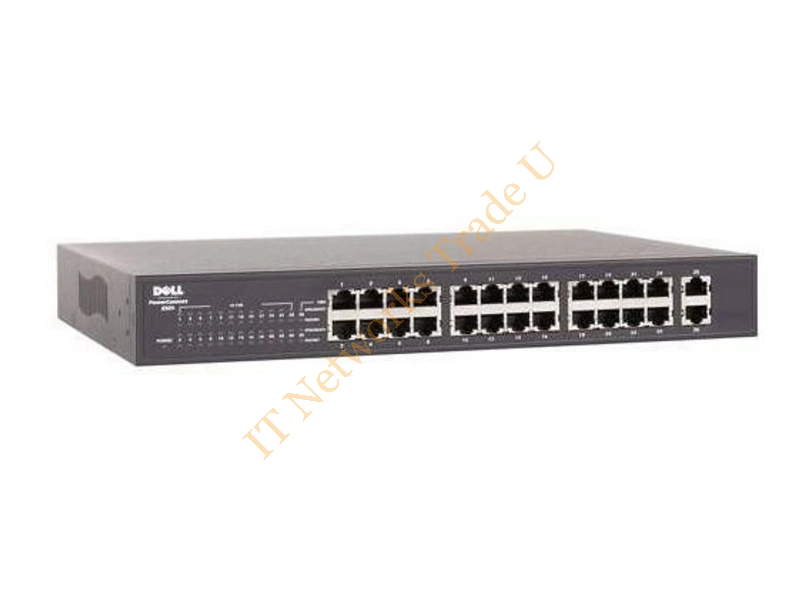 TJ899 Dell PowerConnect 2324 24-Port 24x 10/100 + 2x 10/100/1000 Fast Ethernet Network Switch
