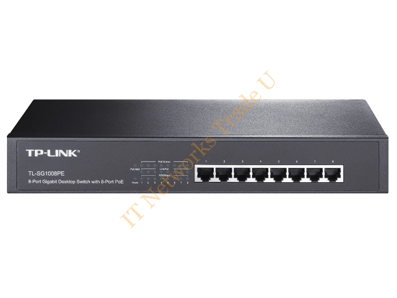 TL-SG1008PE - TP-LINK TL-SG1008PE Unmanaged network switch L2 Gigabit Ethernet (10/100/1000) Power over Ethernet (PoE) Black network switch