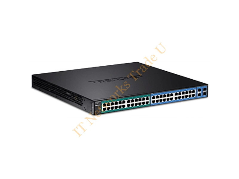 TL2-PG484 - Trendnet TL2-PG484 Managed network switch L2 Gigabit Ethernet (10/100/1000) Power over Ethernet (PoE) 1U Black network switch