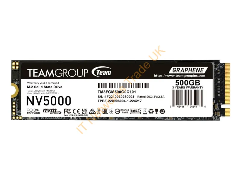 TM8FGM500G0C101 - SSD Teamgroup 500GB NV5000 TM8FGM500G0C101 PCIe M.2  PCIe 4.0 x4