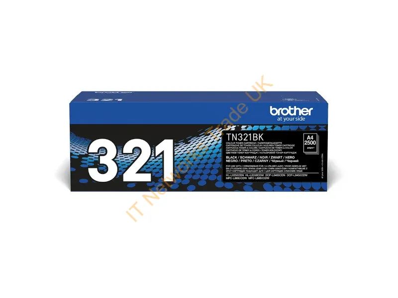 TN321BK - Brother TN-321BK Toner-kit black, 2.5K pages ISO/IEC 19798 for Brother DCP-L 8400/8450/HL-L 8250