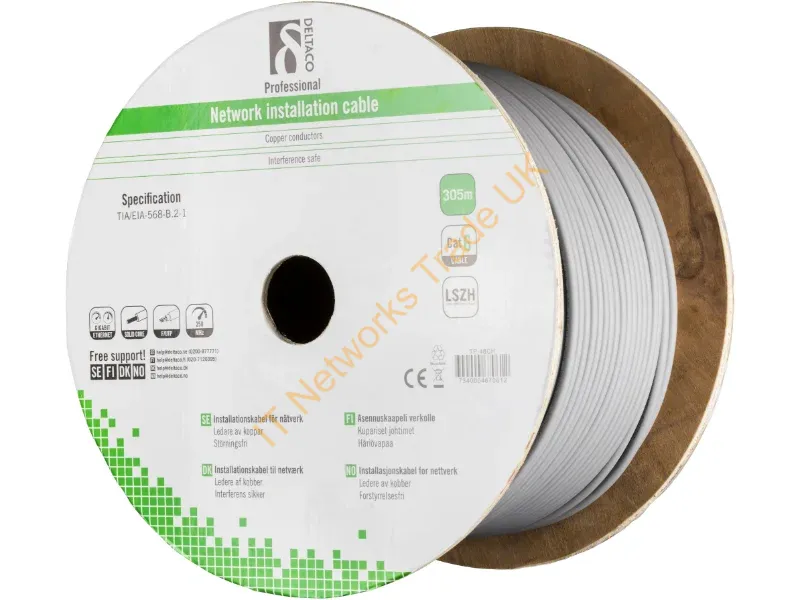 TP-48CH - Deltaco TP-48CH networking cable Grey 305 m Cat6 F/UTP (FTP)