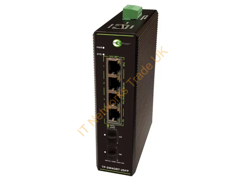 TP-SW4GBT-2SFP - Tycon Systems Tp-Sw4Gbt-2Sfp Network Switch L2+ Gigabit Ethernet (10/100/1000) Power Over Ethernet (Poe) Black