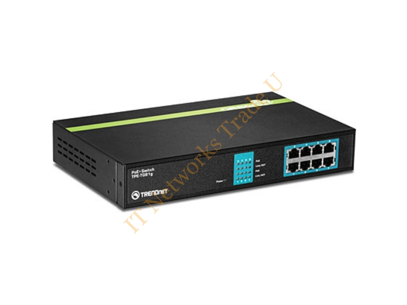 TPE-TG81g - Trendnet TPE-TG81g Unmanaged network switch Gigabit Ethernet (10/100/1000) Power over Ethernet (PoE) Black, Cyan, Green