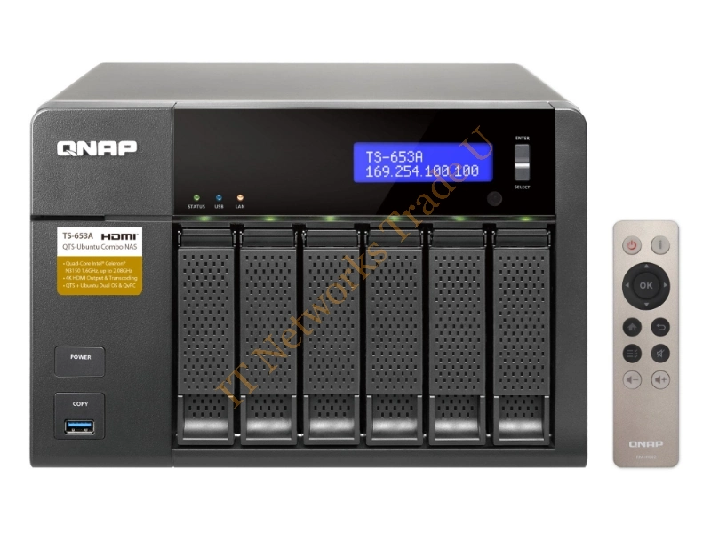 TS-653A-4G - QNAP TS-653A NAS Tower Ethernet LAN Black NAS Servers