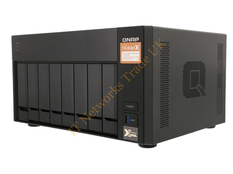 TS-832X-8G-US QNAP TS-832X-8G-US Alpine AL-324 ARM Cortex-A57 1.7GHz/ 8GB DDR4/ 4GbE/ 8SATA3/ USB3.0/ 8-Bay Tower NAS Server for SMB