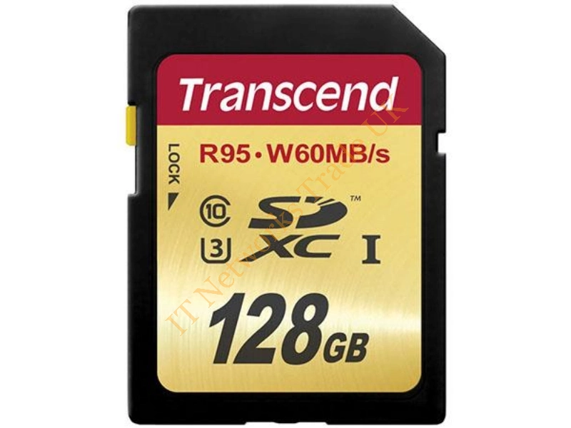 TS128GSDU3 Transcend 128GB Class 10 SDXC UHS-I Flash Memory Card