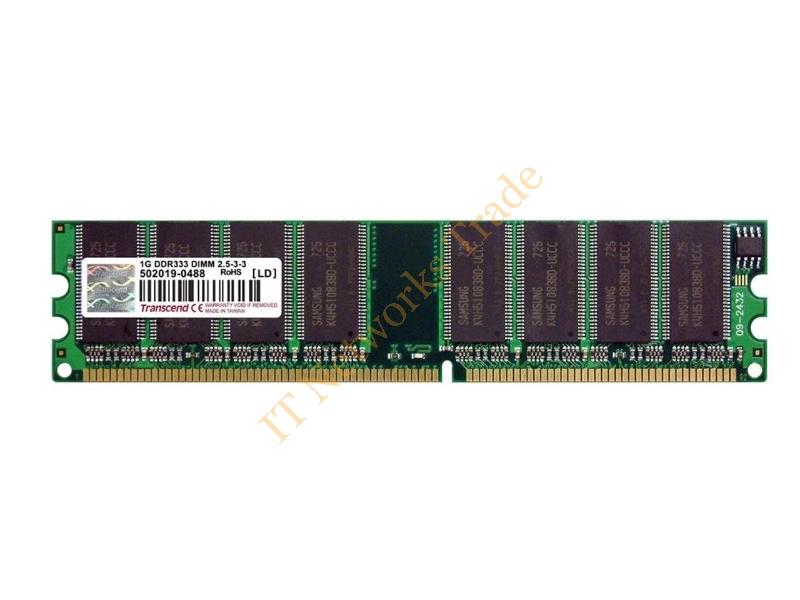 TS128MLD64V3J-S Transcend 1GB DDR-333MHz PC2700 non-ECC Unbuffered CL2.5 184-Pin DIMM Memory Module Desktop Memory