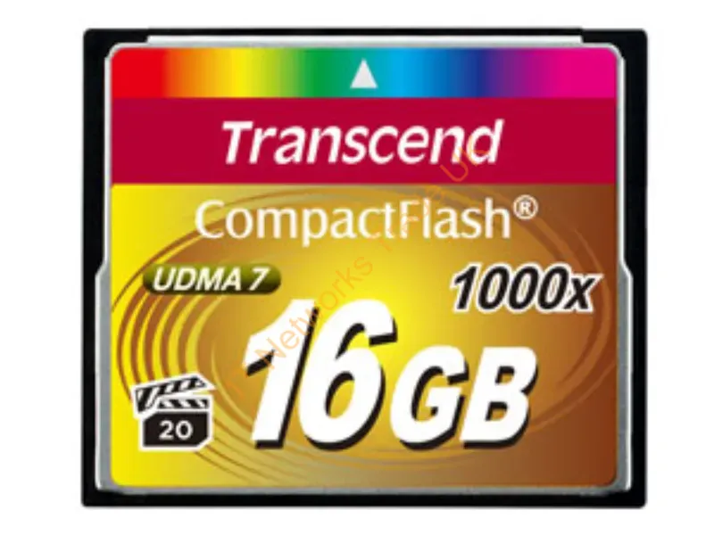 TS16GCF1000 Transcend 16GB 1000x Compact Flash (CF) Memory Card