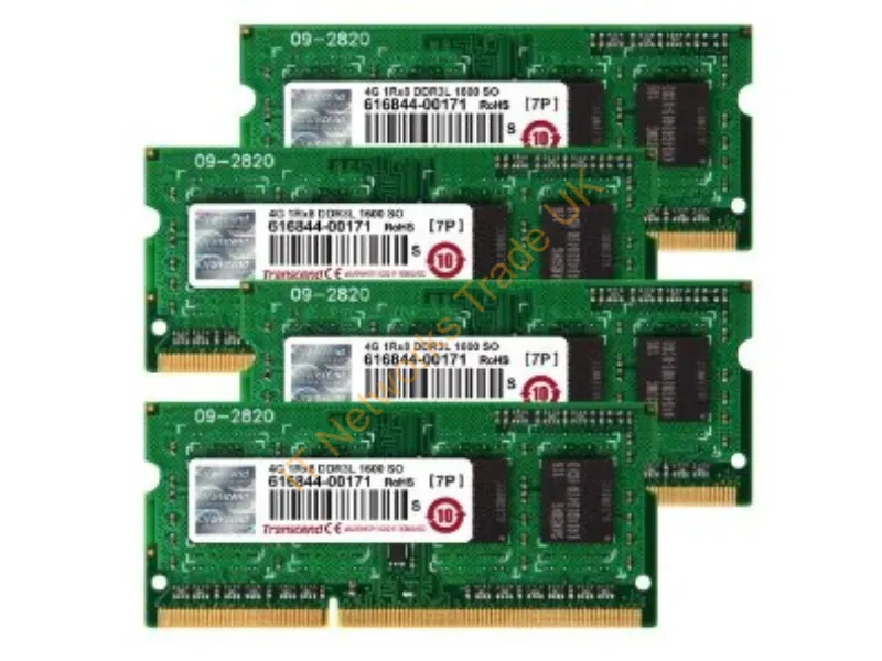 TS16GJMA584H Transcend 16GB Kit (4 X 4GB) DDR3-1600MHz PC3-12800 non-ECC Unbuffered CL11 204-Pin SoDimm 1.35V Low Voltage Memory Laptop Memory
