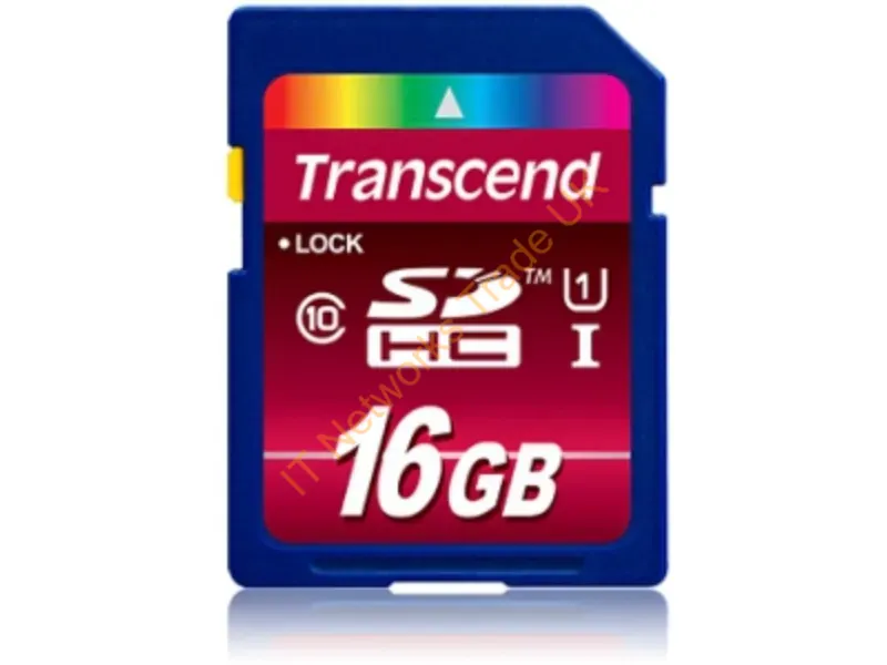 TS16GSDHC10U1 Transcend 16GB Class 10 microSDHC UHS-I Flash Memory Card