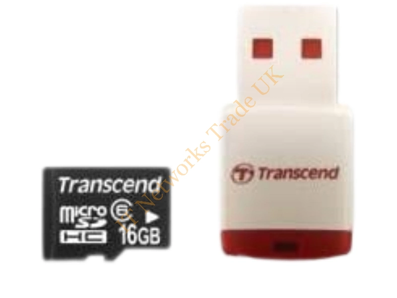 TS16GUSDHC6-P3 Transcend 16GB Class 6 microSDHC Flash Memory Card with P3 Card Reader